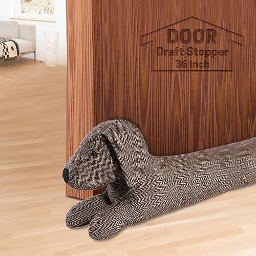 SWISSELITE 36 Inch Under Door Stopper, Decorative Door Noise Blocker, Weighted 3.2 Pounds Animal Air Draft Stopper Soundproof Energy Saver for Door & Window