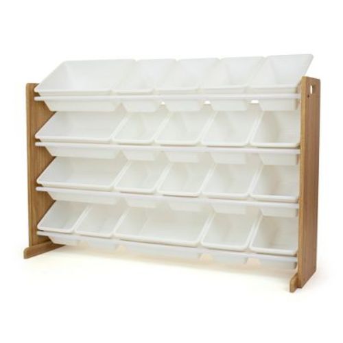 Humble Crew Journey Extra Large Kids' Toy Storage Organizer with 20 Storage Bins Natural/White