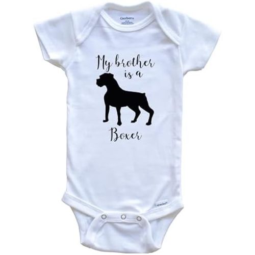 My Brother is A Boxer Cute Dog Baby Bodysuit - Boxer One Piece Baby Bodysuit