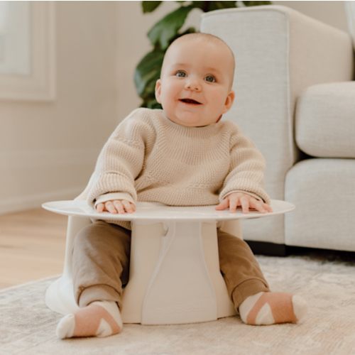 Upseat Baby Floor & Booster Seat with Tray - Coconut
