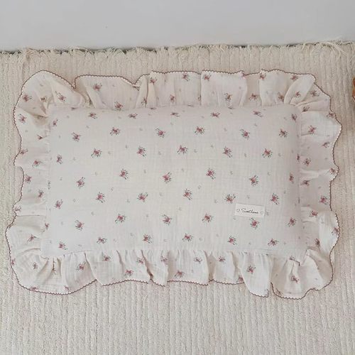 BuLuTu Toddler Pillowcase Cotton Muslin Kids Pillow Cases with Envelope Closure Soft Pillow Protectors Toddler Boys Girls Small Pillow Covers for Sleeping Traveling, 1 Piece,Berry Pattern, 20"x12"