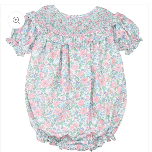 Pink And Blue Liberty Floral Smocked Bubble – Cecil & Lou