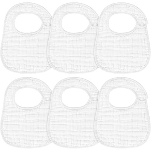 Accmor Muslin Baby Bibs, 6 Pack Soft Cotton Baby Bandana Drool Bibs for Boys Girls Teething and Drooling
