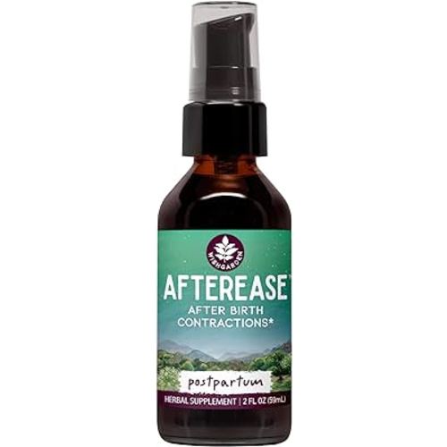 WishGarden Herbs AfterEase for After Birth Contractions - All-Natural Herbal Supplement with Cramp Bark & Black Haw Bark Soothes Afterbirth Contractions & Uterine Cramping, Postpartum Essentials, 2oz
