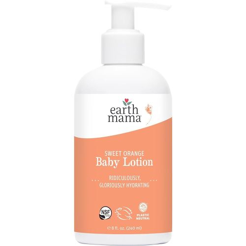 Amazon.com: Earth Mama Sweet Orange Baby Lotion | Moisturizing Body Lotion for Dry Skin, Newborn Baby Lotion Sensitive Skin Care, Face Lotion for Babies & Kids with Shea Butter, Calendula & Aloe, 8 Fl Oz : Baby