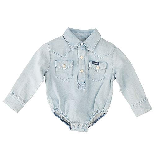 Wrangler Baby-Boys Long Sleeve Bodysuit Denim