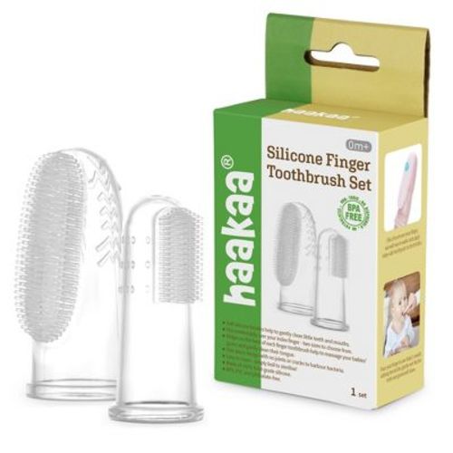 Haakaa Silicone Finger Toothbrush Set 2pcs (small & Large) Small & Large
