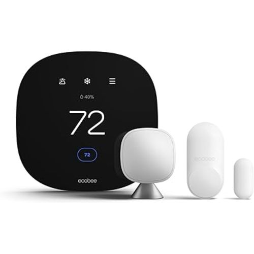 ecobee3 Lite Smart Thermostat with Whole Home Sensors Bundle (ecobee3 Lite Programmable WiFi Smart Thermostat, SmartSensor 1 Pack, SmartSensor for Doors & Windows 1 Pack) - Smart Home