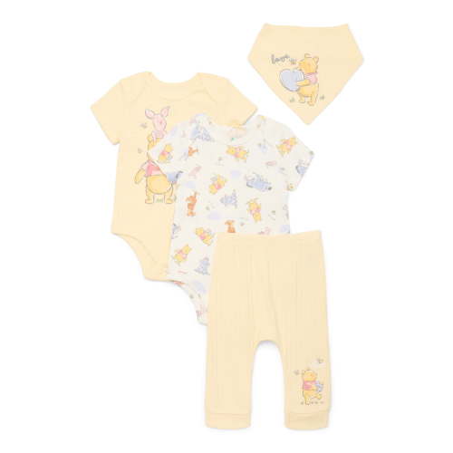 Disney Baby Wishes and Dreams Character Baby Layette Newborn Essentials Gift Set, 4-Piece, Sizes Newborn-12 Months