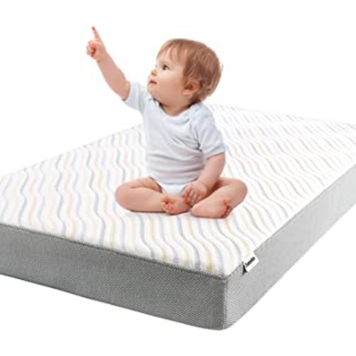 BABELIO Biobased Crib & Toddler Mattress | Dual-Sided CertiPUR-US & USDA Certified Biobased Mattress | Washable Soybean Fiber Mattress Cover & Waterproof Layer | 52"x27.5"x5"