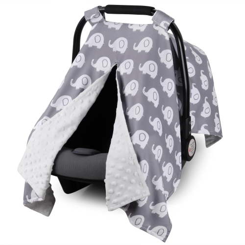 YIYIQCSJ Car Seat Cover Baby, Carseat Covers for Boy Girl, Minky Infant Car Seat Cover Winter, Peekaboo Opening Car Seat Canopy, Multiuse Baby Carrier, Stroller, Nursing Cover, Minky Blanket,