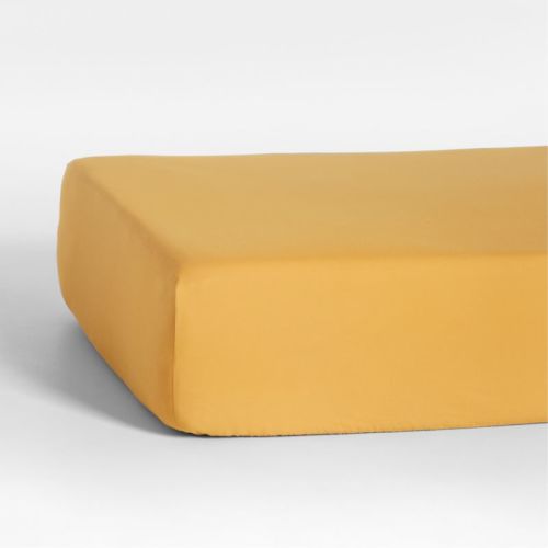 Cozy Cloud Savannah Yellow Washed Organic Cotton Baby Crib Fitted Sheet
