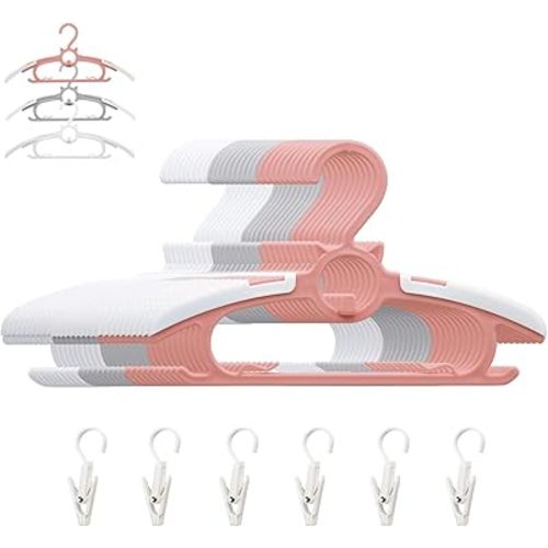 Baby Nursery Closet Hangers, Ultra Thin Non-Slip and Extendable Laundry Infant Pant Hanger for Newborn Clothes 30pcs 11"-14'' Adjustable Children Coat Hanger for Girl Boy Toddler Kids Child C