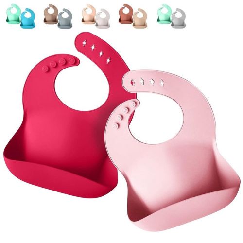 Sperric Silicone Baby Bibs, Color: Light / dark pink