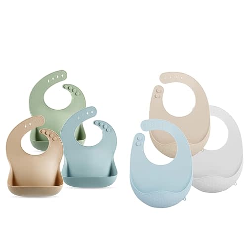 PandaEar Set of 6 Cute Silicone Baby Bibs