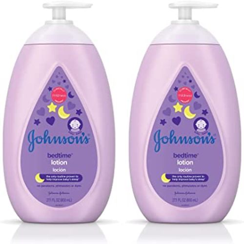 Johnson's Calming Bedtime Baby Lotion, Hypoallergenic and Paraben Free, Twin-Pack, 2 x 27.1 fl. oz