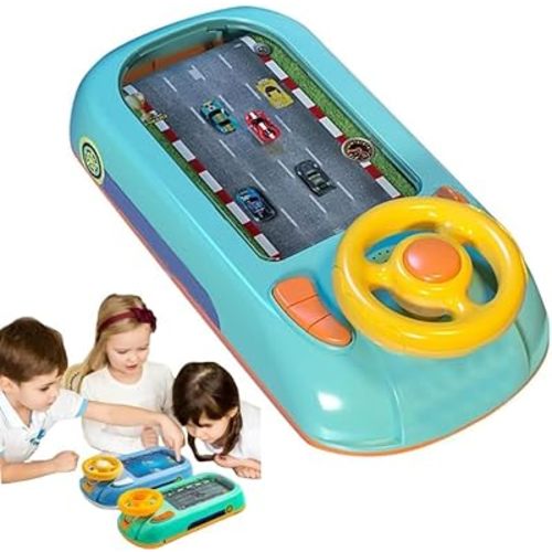 Car Racing Adventure Toy with Steering Wheel, Racing Adventure Car Steering Wheel Driving Games for Age 3+ Year Old with Musical, for Boys and Girls Interactive Educational Birthday Gift