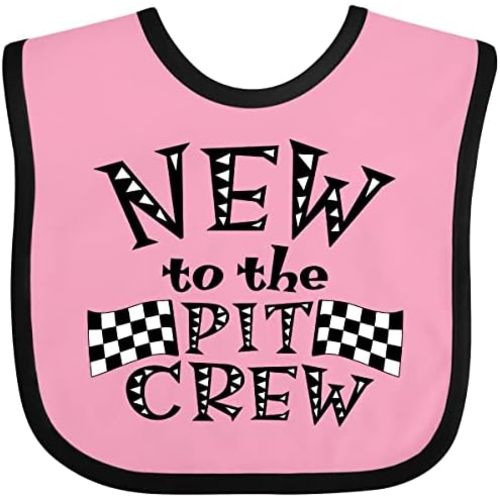 inktastic New To the Pit Crew Racing Flags Baby Bib
