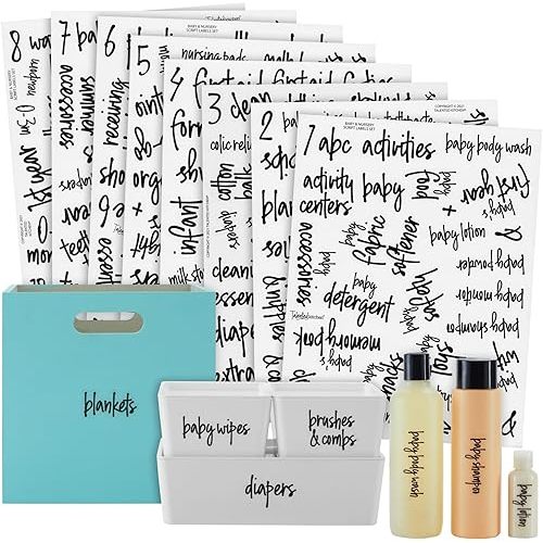 Talented Kitchen Baby Drawer Labels - Vinyl Nursery Storage Labels - Versatile Nursery Storage Organizer - Easy Peel & Stick Baby Organizer Stickers - X-Large, Glossy Vinyl