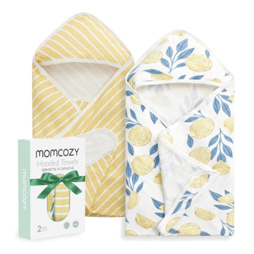 Momcozy Baby Towel with Hooded - Ultra Soft & Absorbent Large Bath Towel Set for Comfort & Gentle on Baby's Skin - Med Thick& Durable -Shower Gift & Bath Essential for Newborn, Infant, Toddler