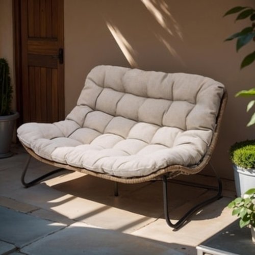 Double Papasan Chair Loveseat with Cushion