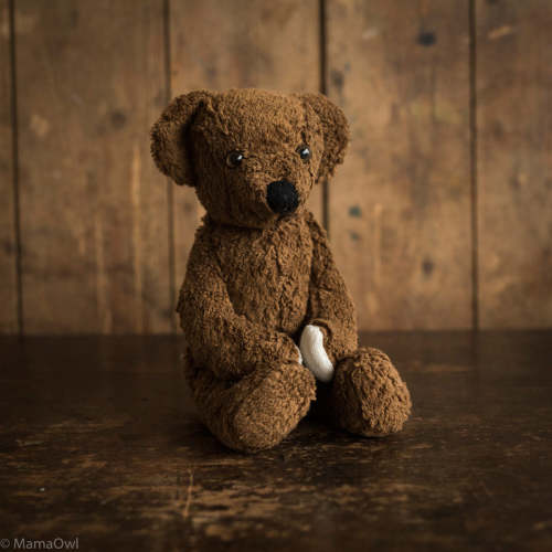Cotton & Wool Medium Bear - Chocolate Brown