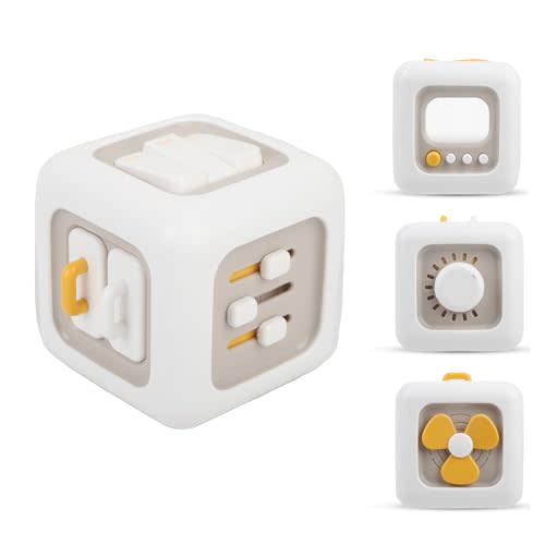 UMEILE Montessori Busy Cube for Toddlers 1-3,Car Travel Toys Busy Board Activity Cube,Learning Stocking Stuffers Educational Birthday Gifts Sensory Baby Toys 12-18 Months