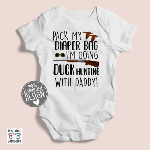 Duck Hunting Baby Bodysuit | Pack Diaper Bag I'm Going Duck Hunting With Daddy, Hunter Dad One Piece, Duck Romper, Baby Hunting Shower Gift