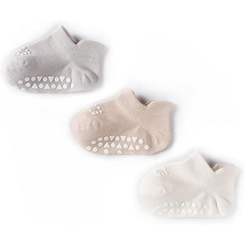 Anti Slip Low Cut Socks With Grips For Babies Infant Toddlers Kids Boys And Girls, Non Skid Ankle Socks