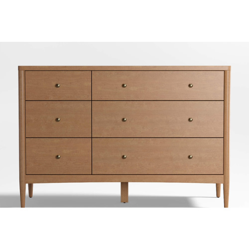 Hampshire Natural Brown Wood 6-Drawer Wide Kids Dresser