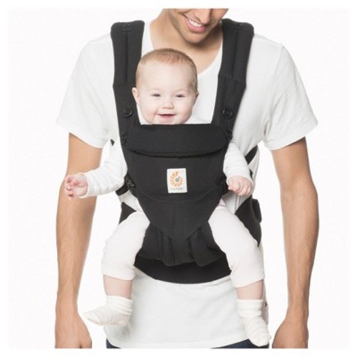 Ergobaby Omni 360 All Carry Positions Baby Carrier Newborn to Toddler with Lumbar Support - Pure Black - 7-45 lbs