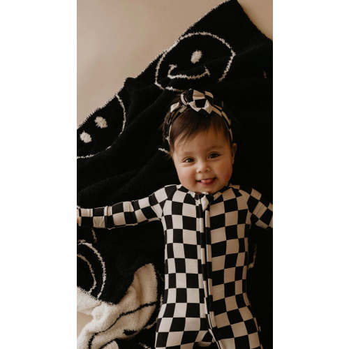 Black Checker | Bamboo Zip Pajamas