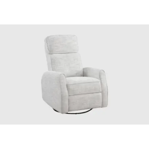 Morelia Quartz Grey Boucle Fabric 30" Manual Swivel Glider Nursery Recliner | Interior Pull