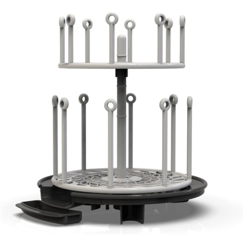 The First Years Spin Stack Bottle Drying Rack — Black — 2-Tier Rotating Countertop Drying Rack for Up to 16 Bottles — Baby Essentials for Everyday Use : Home & Kitchen