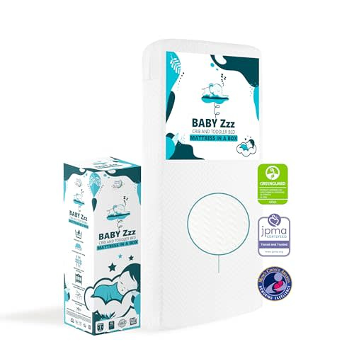 Dream On Me Baby Zzz 5" Baby Mattress, Greenguard Gold & JPMA Certified Crib Mattress, Fits All Standard Cribs & Toddler Beds, Waterproof Sleep Surface and Machine Washable Outer Cover