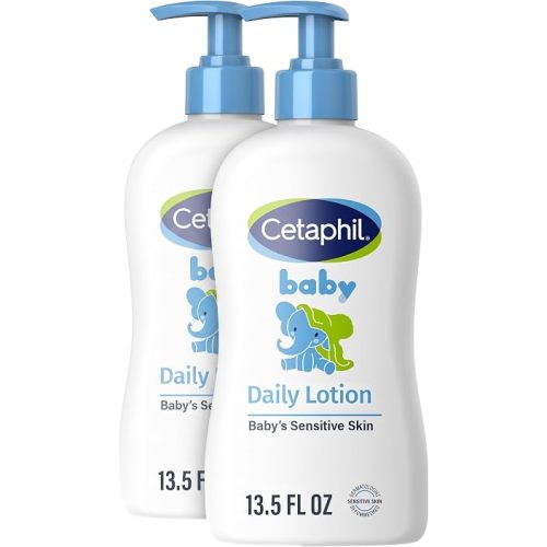 Cetaphil Baby Daily Lotion with Organic Calendula |Vitamin E | Sweet Almond & Sunflower Oils |13.5 Fl. Oz (Pack of 2)