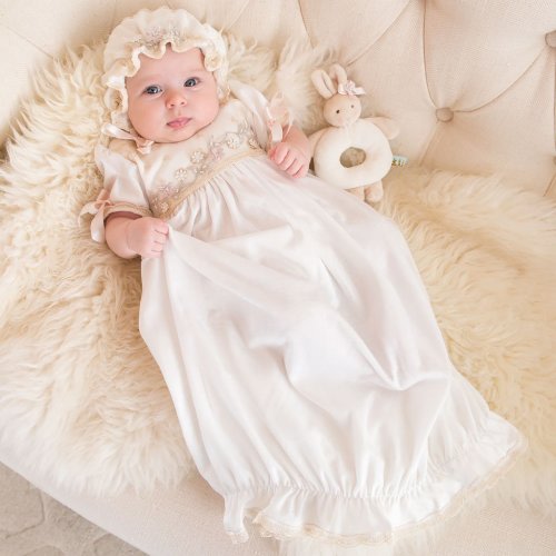 Jessica Layette & Bonnet Set – Baby Beau and Belle