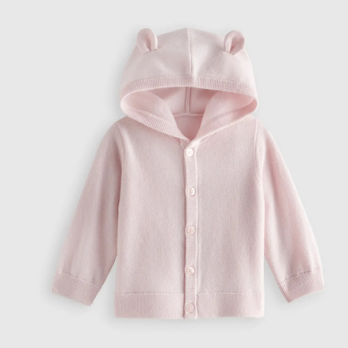 Washable Cashmere Hooded Cardigan