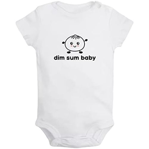 iDzn Dim Sum Baby Dimsum Bao Dumpling Funny Bodysuits, Newborn Baby Rompers, Infant Jumpsuits, 0-24 Months Babies Outfits