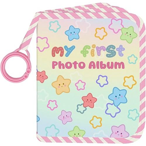 Baby Photo Album, My First Family Soft Photo Album For Baby, Stars Babies Cloth Photo Book Memory Keepsake Shower, First Year Babies Gift Pictures Holds for Newborn Toddler Kids 5.5x7inches