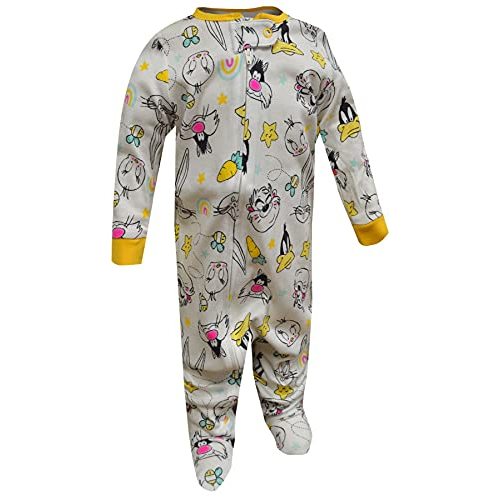 Komar Kids Girls Looney Tunes Cast of Characters Cotton Infant Sleeper (3-6 Months)