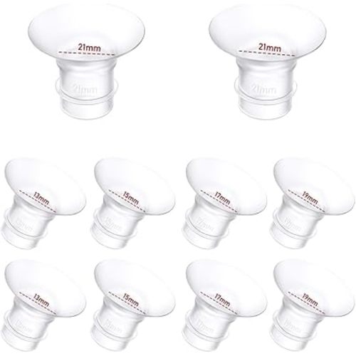 Flange Inserts 10PCS 13/15/17/19/21mm*2 Compatible with Momcozy S9/S9pro/S10/S12/S12pro/Spectra/Medela/TSRETE 24mm Breast Pump Shields/Flanges, Reduce 24mm Tunnel Down to Correct Size