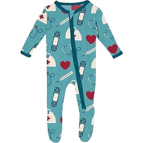 KicKee Baby Footie with 2 Way Zipper, Vicose from Bamboo Boy or Girl Baby Clothes From Our Family Fun Collection