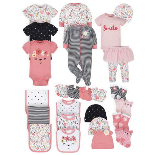 Gerber Baby Girl Shower Gift Set, 25-Piece (Newborn-0/3M)