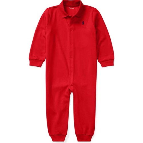 Solid Cotton Interlock Polo Romper