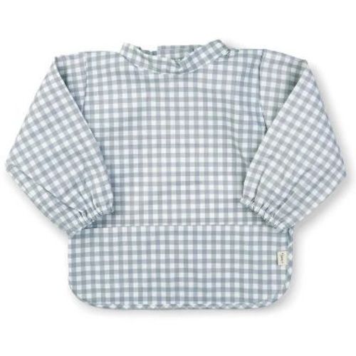 SARO Vichy Long Sleeve Waterproof Bib: Classic Style for Baby Feeding - Infant Mealtime, Spill Protection, Baby Essentials