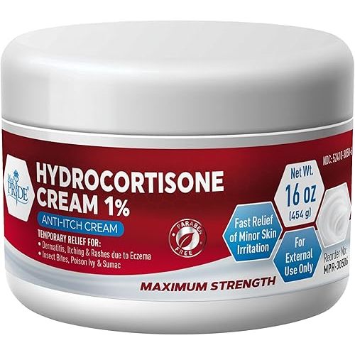 MED Pride 1% Hydrocortisone Cream Bulk 16 Oz Maximum Strength Itch Relief for Eczema, Dermatitis, Rashes, Mosquito Bites