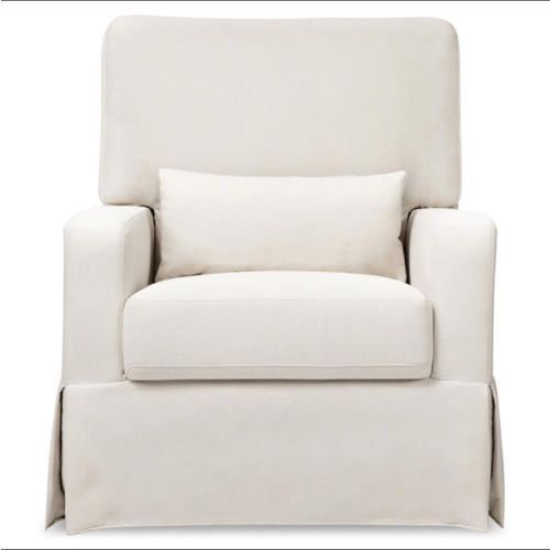 Namesake Crawford Modern White Eco-Performance Pillowback Comfort Swivel Glider