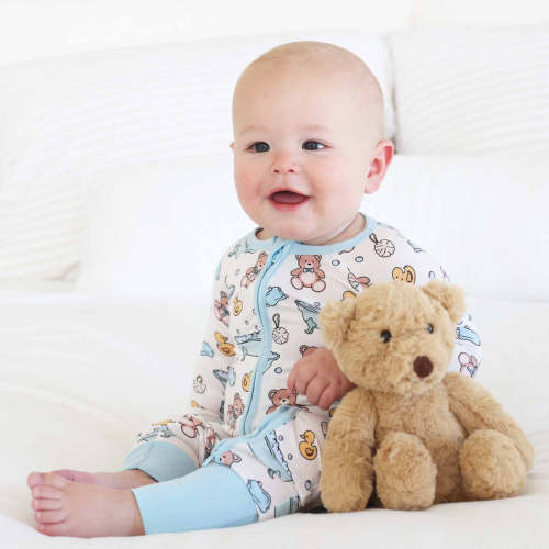 Bathtime Besties Convertible Zip Romper | Blue