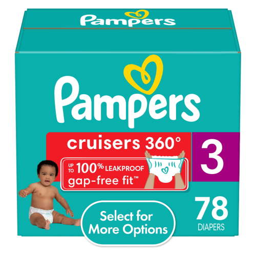Pampers Cruisers 360 Pull-On Baby Diapers Size 3, 78 Count (Select for More Options)